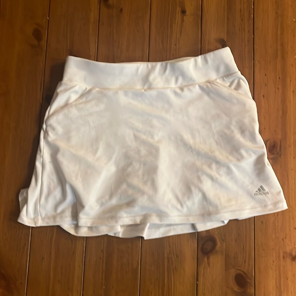 Kids white golf skort